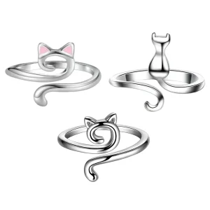 Yarn guides for crochet, Cute Cat Rings
