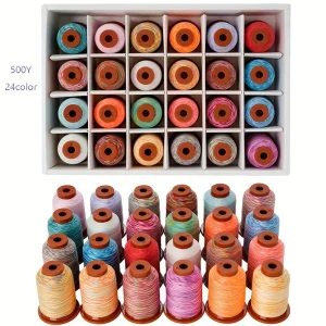 Rainbow Variegated Polyester 5000Y Each Spool, Sewing and Embroidery 24