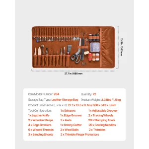 VEVOR 72PCs Leather Working Tools Kit