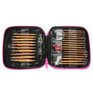 Aluminum Circular 13 Pairs Knitting Needles Changeable Ring Set
